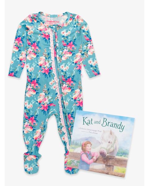 Kat and Brandy Book + Fancy Me Floral Ruffle Footie PJ