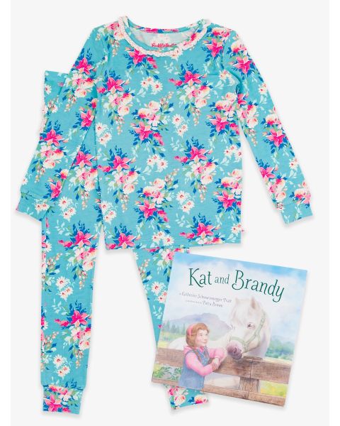 Kat and Brandy Book + Fancy Me Floral Toddler Ruffle LS PJ Set