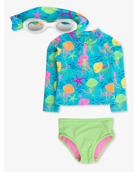 Neon Jelly Time Swim Goggles + LS Zip RG 2P