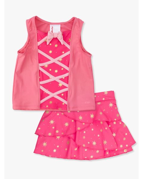 Royal Pink Princess Active Dress-Up Tank + Active Tiered Skort