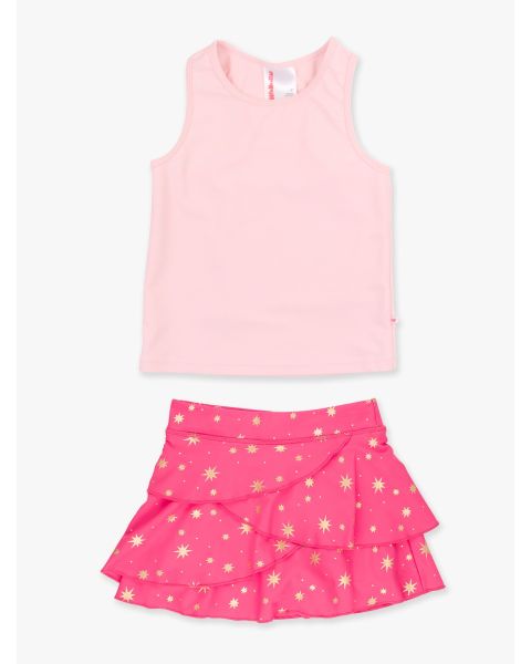 Pink Active Tank Top + Royal Pink Princess Active Princess Tiered Skort