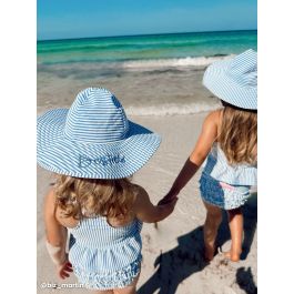 Periwinkle Blue Seersucker Swim Hat