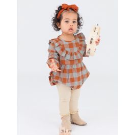 Heather Oatmeal Rib Knit Footless Ruffled Tights