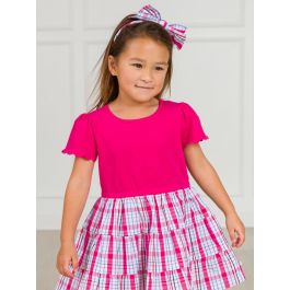 Adley Plaid Skinny Big Bow Headband
