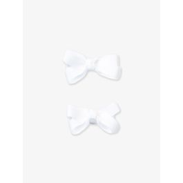 White Small Bow Clip Set