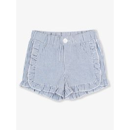 Classic Blue Seersucker Infant/Toddler Ruffle Trim Woven Shorts