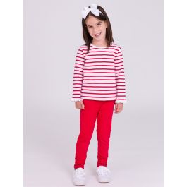 Red Baby Ruched Bow Leggings