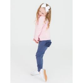 Faux Denim Baby Ruched Bow Leggings