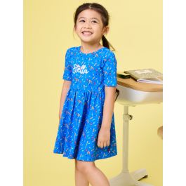 Tiny Crayons Knit Short Sleeve Twirl Dress