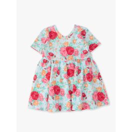 Rosy Meadow Knit Short Sleeve Twirl Dress