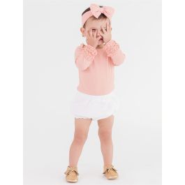White Woven RuffleButt Bloomer