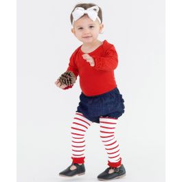 Dark Wash Denim Woven RuffleButt Bloomer