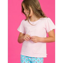 Hayden Pink Scallop Knit Tee main image 1