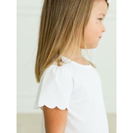 White Scallop Tee