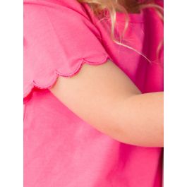 Hot Pink Short Sleeve Scallop Tee