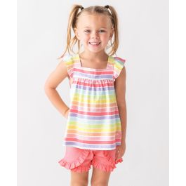 Rainbow Parade Square Neck Flutter Tank Knit