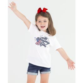White Americana Girls' Graphic Tee