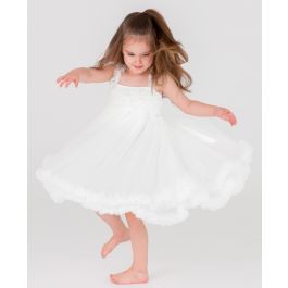 White Tulle Sleeveless Princess Petti Dress
