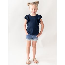 Light Wash Girls' Stretch Denim Shorts