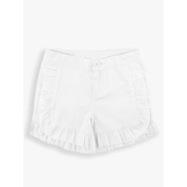 White Kids Ruffle Trim Woven Shorts