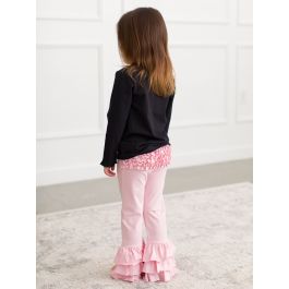 Baby Pink Ruffle Flare Pants