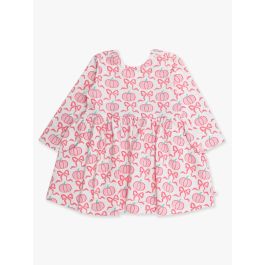 Pink Fairytale Pumpkins Knit Long Sleeve Twirl Dress