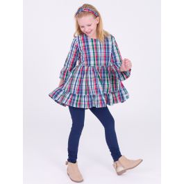 Dark Navy Kids Ruched Bow Leggings