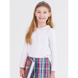White Peter Pan Collar Long Sleeve Top