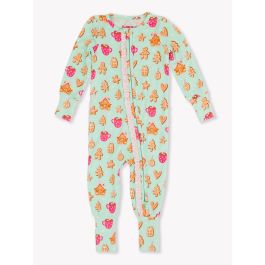 Gingerbread Joy Convertible Ruffle One Piece Pajama, Bamboo Viscose