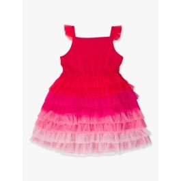Red Multicolor Layered Tulle Dress