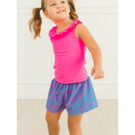 Neon Magenta Active Ruffle Tank Top