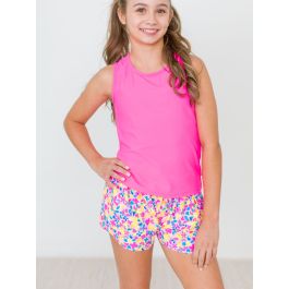 Vibrant Neon Active Butterfly Shorts