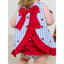 Apple Orchard Classic Gingham Ruffle Swing Top and Bloomer Set
