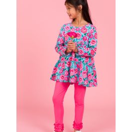Bright Blossoms Knit Ruffle Tiered Tunic