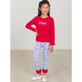 Apple Orchard Gingham Ruffle Leggings