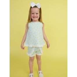 Chirping Chicks Gingham Cotton Gauze Swing Top and Short Set