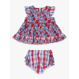 Freedom Floral Woven Ruffle Sleeve Swing Top & Bloomer Set
