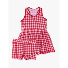 Red Gingham Active Dress & Bike Short Set