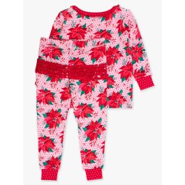 Poinsettia Wonderland Ruffle Long Sleeve Pajama Set