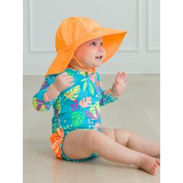 Neon Tiki Vibes Long Sleeve One Piece Rash Guard