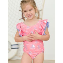 Pink Seas the Day Butterfly One Piece