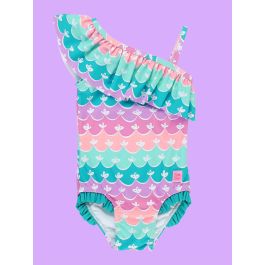 Mermaid One Shoulder Ruffle One Piece