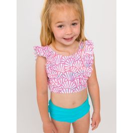 Pink Magical Mermaids Waterfall Tankini 2-Piece Swimsuit, with Signature Rear Ruffles
