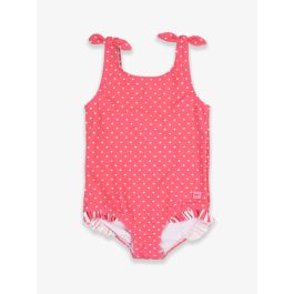 Hot Pink Heart Polka Dot Tie Shoulder One Piece
