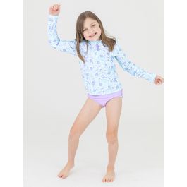 Fairytale Garden Long Sleeve Zipper Rash Guard Bikini