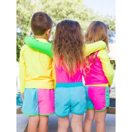 Bright Aqua Girls Board Shorts