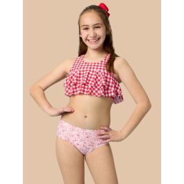Pink Bandana Flounce Bikini 2-Piece Swimsuit