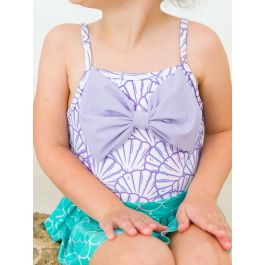 Magical Mermaid Big Bow Skirted One Piece