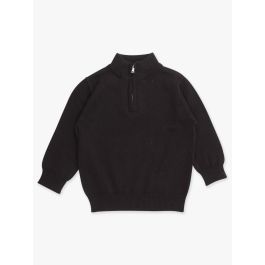 Black Quarter-Zip Sweater