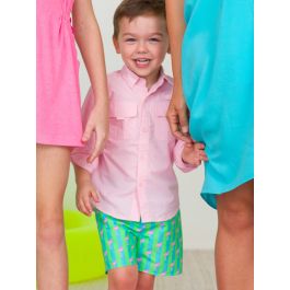 Pink Sun Protective Button Down Shirt